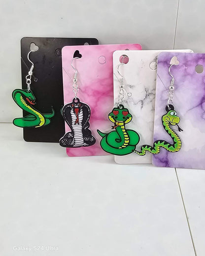 Snake with Heart Eyes Earrings - 3D Printed Earrings!