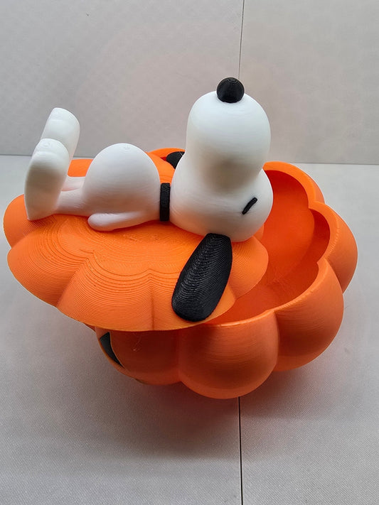 Snoopy Pumpkin container - Erratically Eccentric Creations