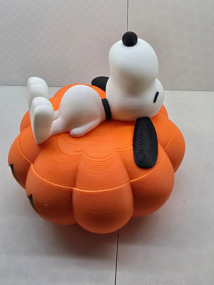 Snoopy Pumpkin container - Erratically Eccentric Creations