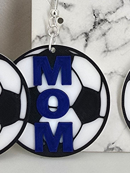 Soccer Mom Earrings - 3D printed. Multiple colors to choose from