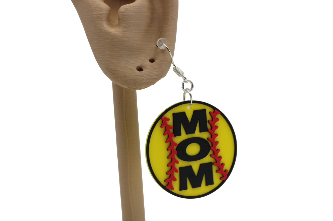 Softball Mom Earrings - 3D Printed Earrings!