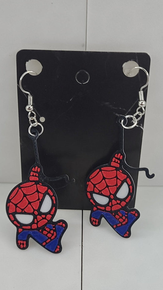 Spiderman Hanging Earrings - Erratically Eccentric Creations