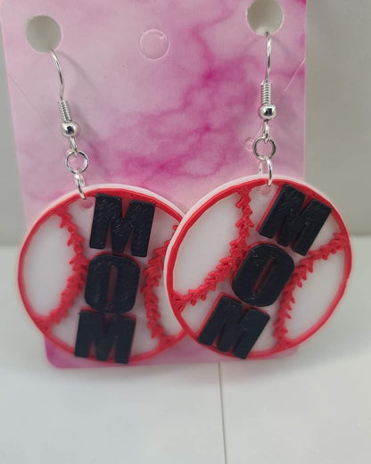 Baseball Mom Earrings - 3D Printed Earrings!