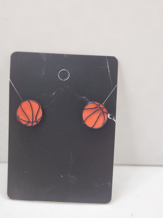 Basketball Stud Earrings - 3D printed!