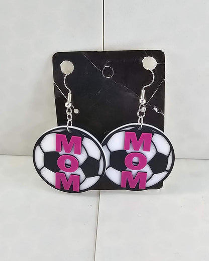 Soccer Mom Earrings - 3D printed. Multiple colors to choose from