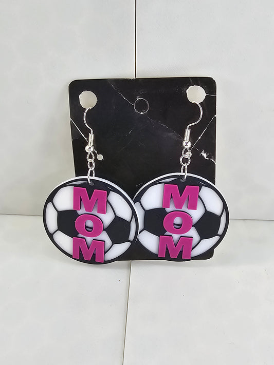 Soccer Mom Earrings - 3D printed. Multiple colors to choose from