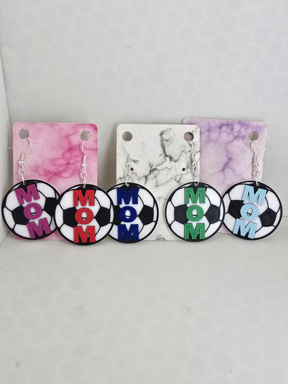 Soccer Mom Earrings - 3D printed. Multiple colors to choose from