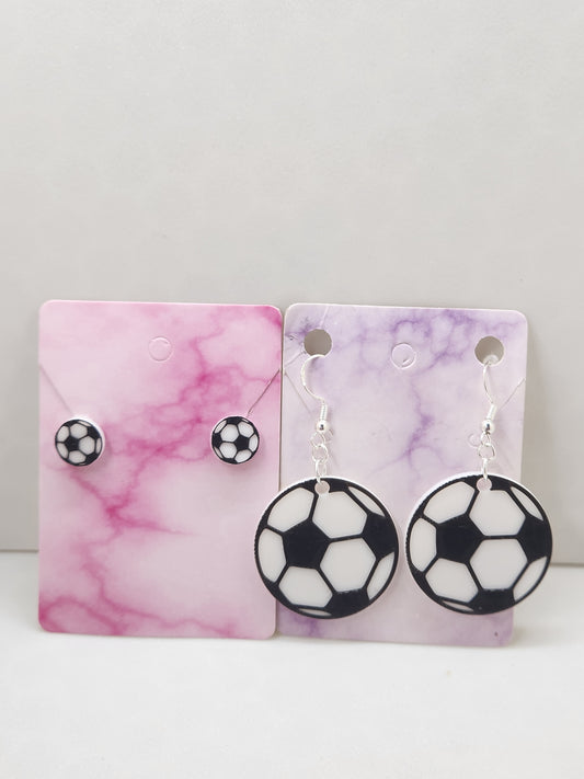 Soccer Ball Earrings – 3D Printed, Hypoallergenic & Nickel-Free