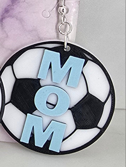 Soccer Mom Earrings - 3D printed. Multiple colors to choose from