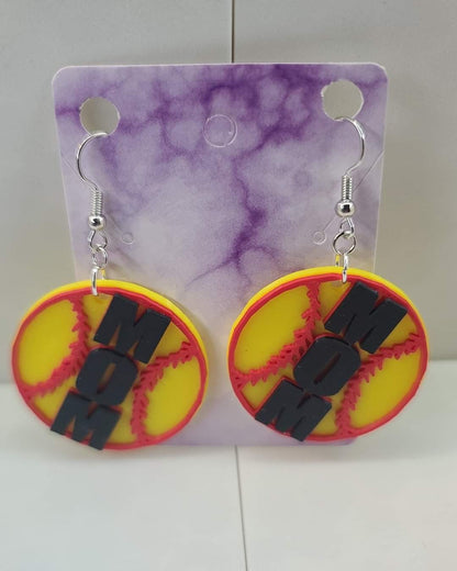Softball Mom Earrings - 3D Printed Earrings!