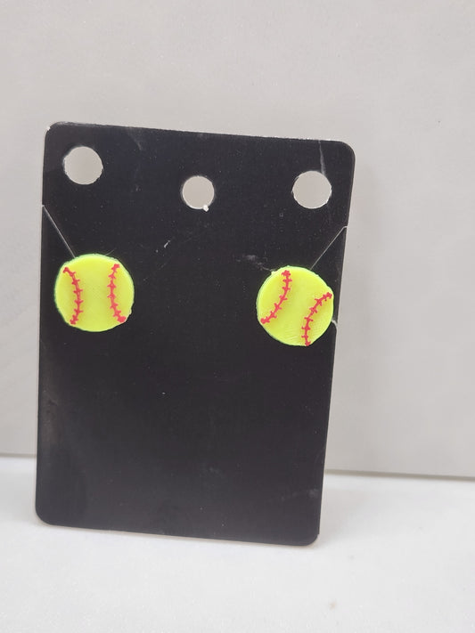 Softball Stud Earrings - 3D Printed Earrings!