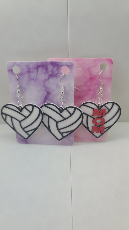 Volleyball Heart Earrings - 3D Printed Earrings!