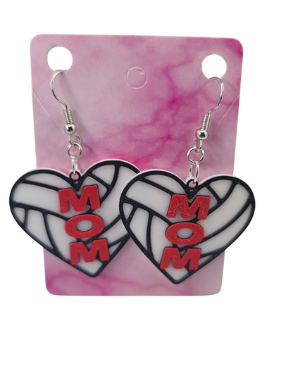 Volleyball Mom Earrings - 3D Printed Earrings!