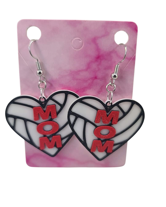 Volleyball Mom Earrings - 3D Printed Earrings!