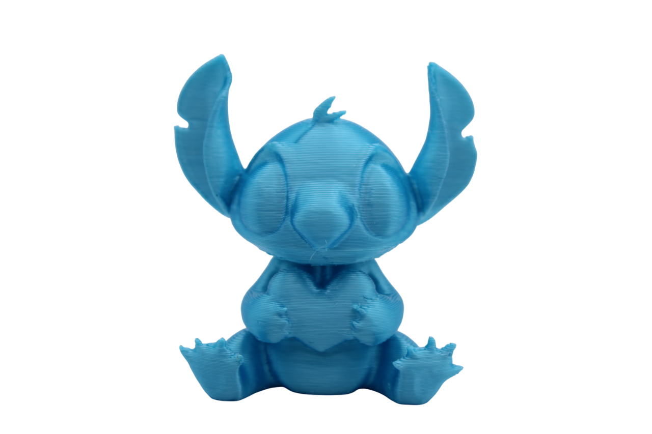 Stitch and Stitch Holding Heart Statues