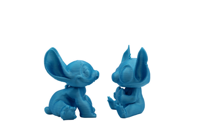Stitch and Stitch Holding Heart Statues