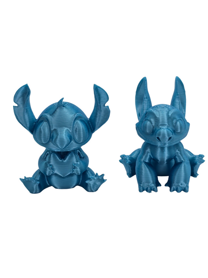 Stitch and Stitch Holding Heart Statues