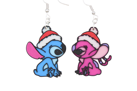 Stitch And Angel Mix Match Christmas Earrings