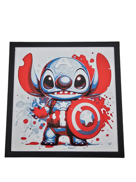 Stitch Captain America Painting