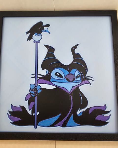 Stitch Maleficent Painting