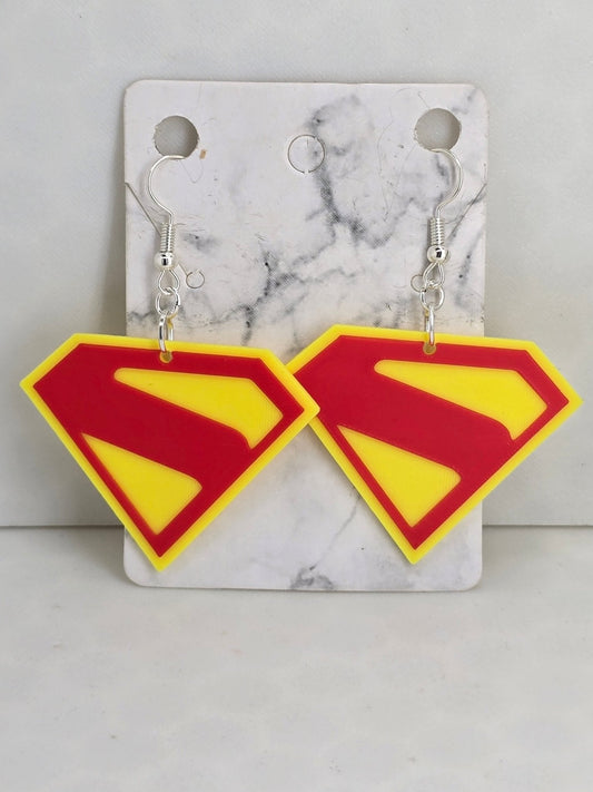 Superman Logo 2025 Earrings - Erratically Eccentric Creations