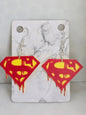 Superman Logo Bleeding Earrings - Erratically Eccentric Creations