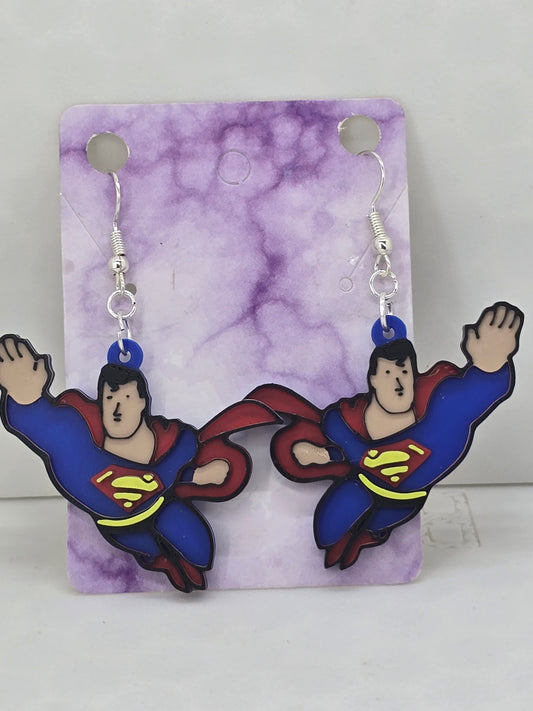 Superman Flying Earrings