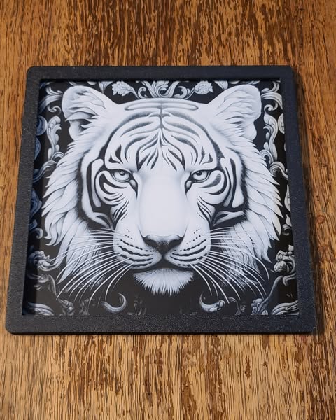 White Tiger Painting 3D Print
