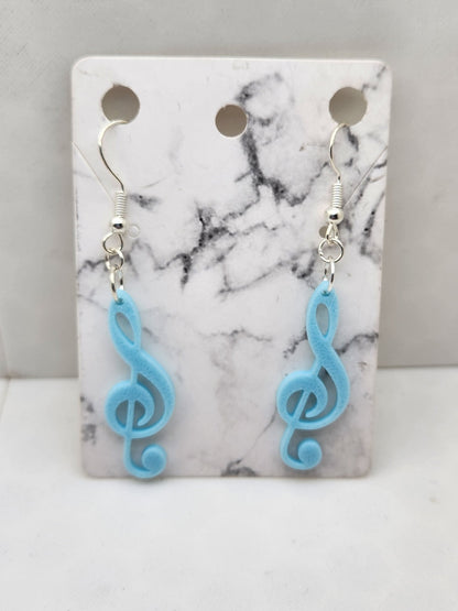 Treble Clef Earrings - 3D Printed Earrings