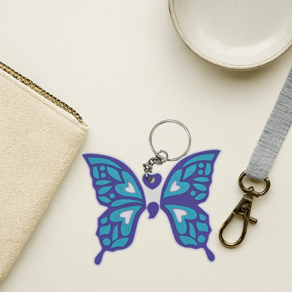 Tribal Butterfly Keychain - Erratically Eccentric Creations