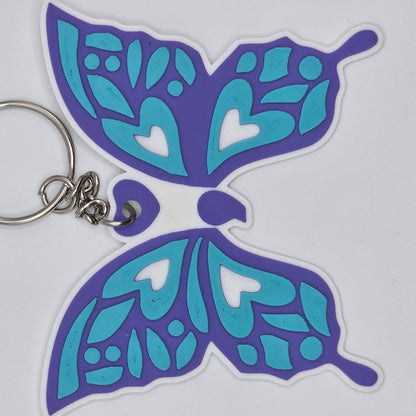 Tribal Butterfly Keychain - Erratically Eccentric Creations