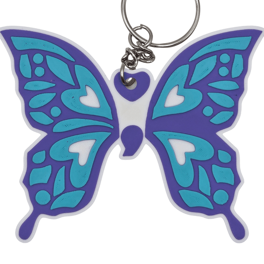 Tribal Butterfly Keychain - Erratically Eccentric Creations
