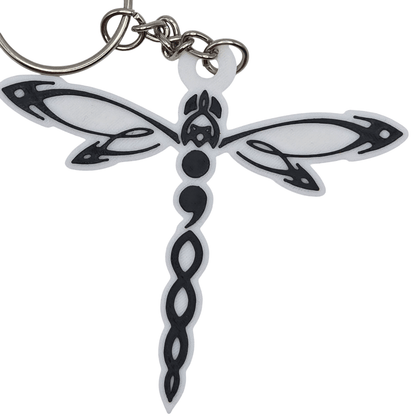 Tribal Dragonfly Keychain - Erratically Eccentric Creations