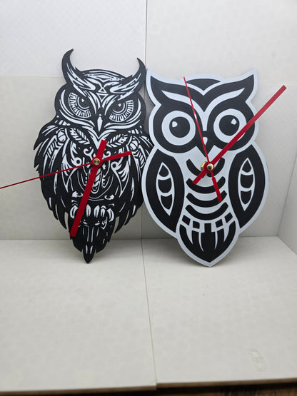 Owl Tribal Clock 3D Printed