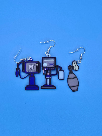 Ventilator Earrings - 3D Printed - Erratically Eccentric Creations