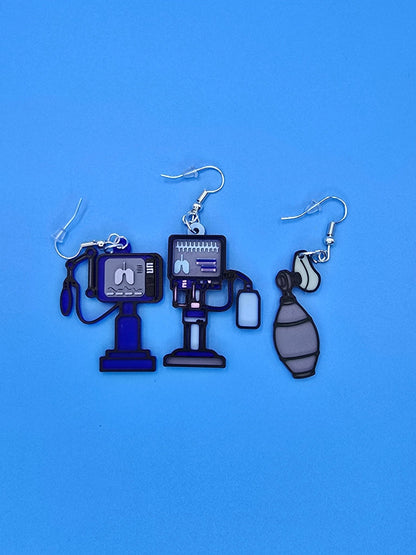Ventilator Earrings - 3D Printed - Erratically Eccentric Creations