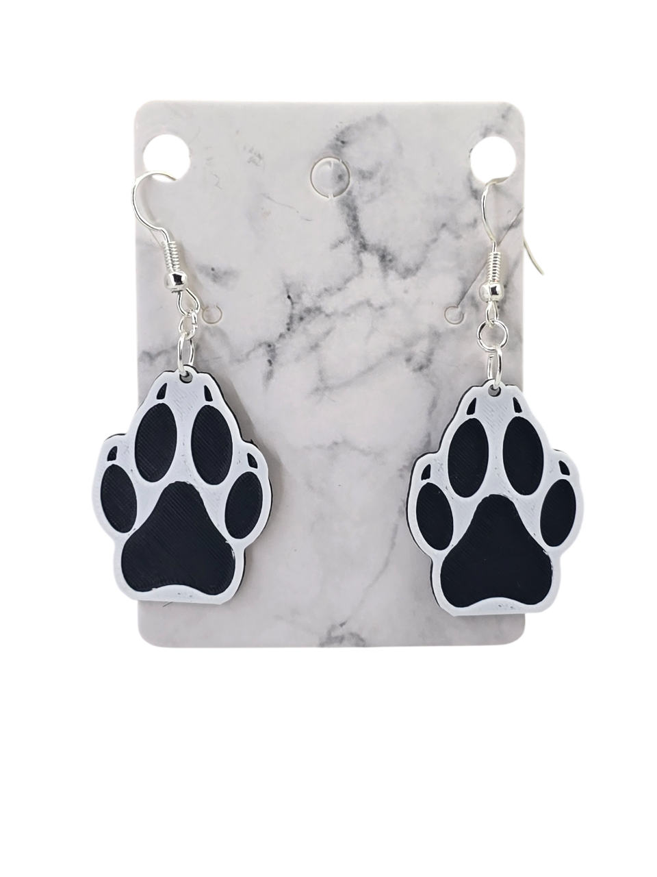 Wolf Paw Sunken Earrings - 3D Printed