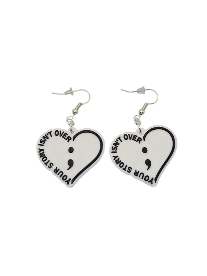 Your Story Isn’t Over Semicolon Earrings - Erratically Eccentric Creations