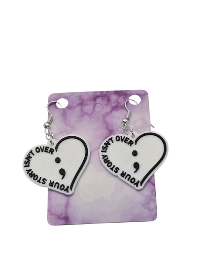 Your Story Isn’t Over Semicolon Earrings - Erratically Eccentric Creations