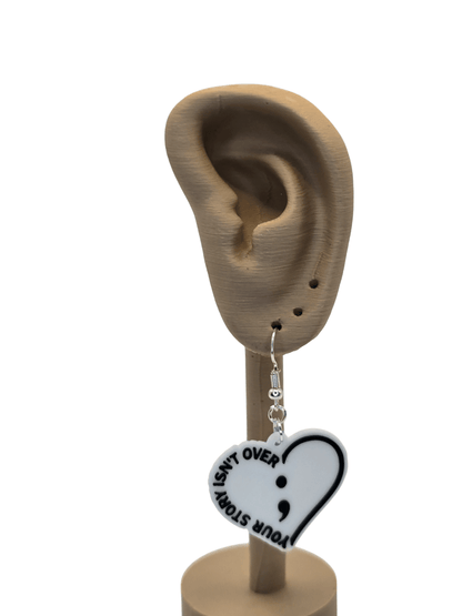 Your Story Isn’t Over Semicolon Earrings - Erratically Eccentric Creations