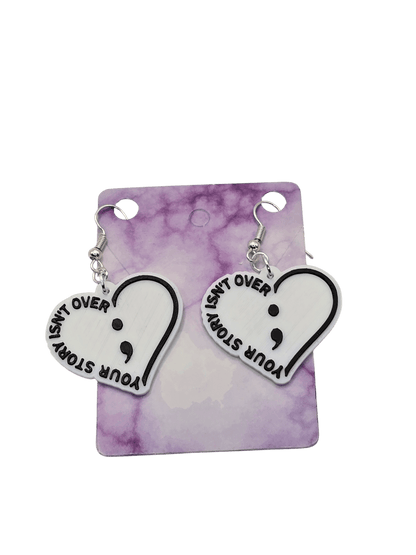 Your Story Isn’t Over Semicolon Earrings - Erratically Eccentric Creations