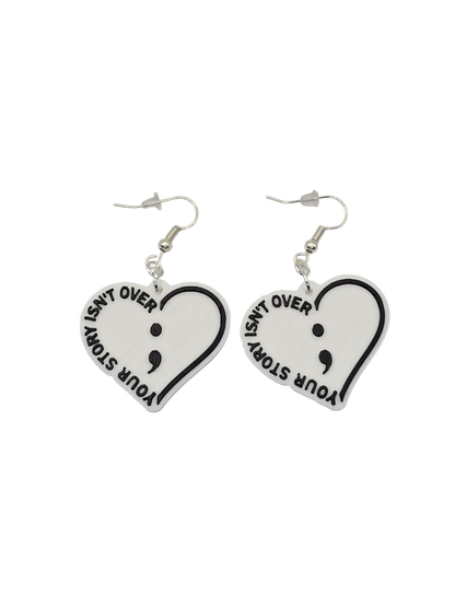 Your Story Isn’t Over Semicolon Earrings - Erratically Eccentric Creations